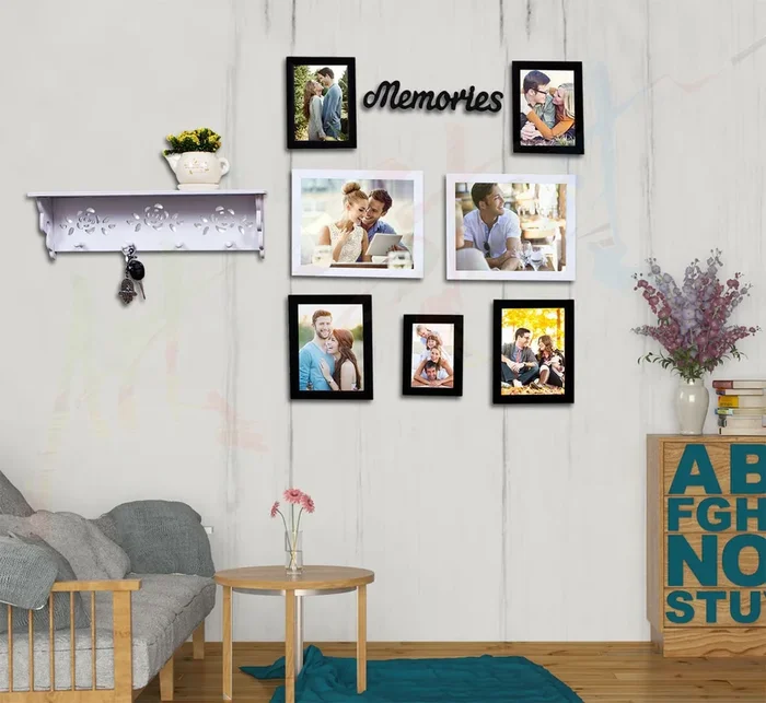 Home Memories Set of 7 Individual Photo Frame Frame Black and White
