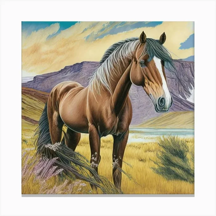 Horse drawing Canvas PrintZ by ZeusGallery