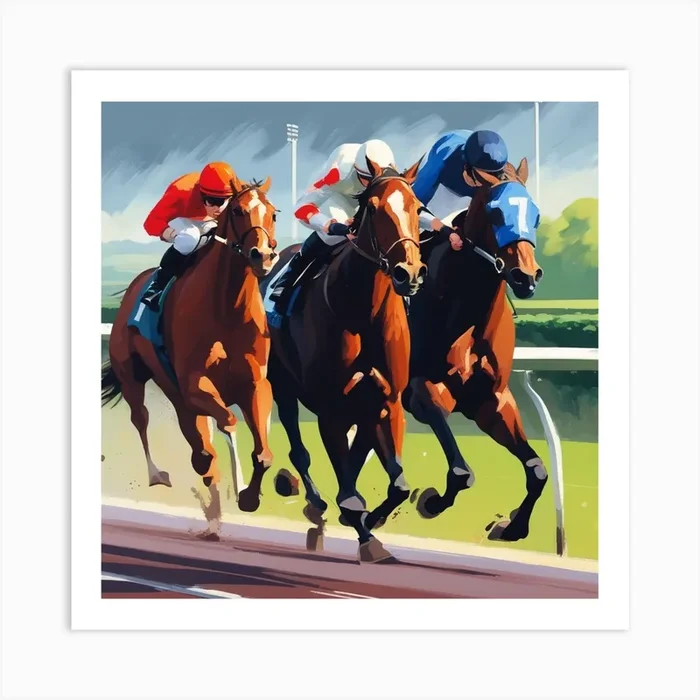 Horse Racing 3 Art Print by Pat4U