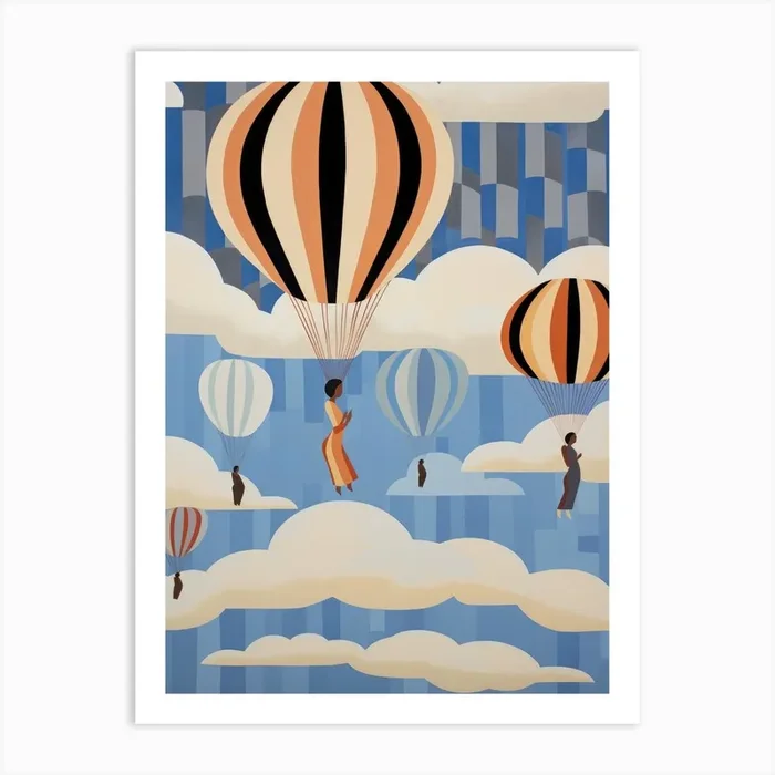 Hot Air Balloons Art Print by Moving Clouds Art