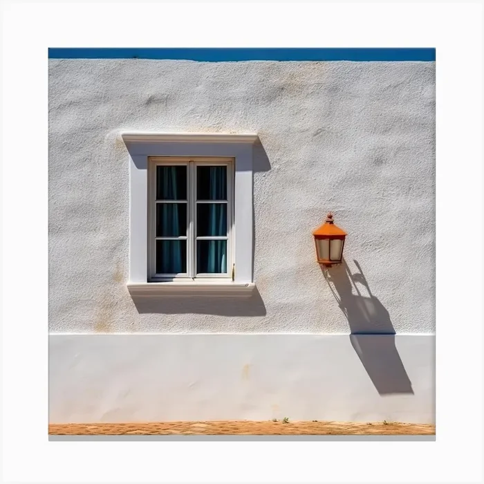 Ibiza Window White Wall Summer Photography Canvas Print by Dreamy Seasons Art