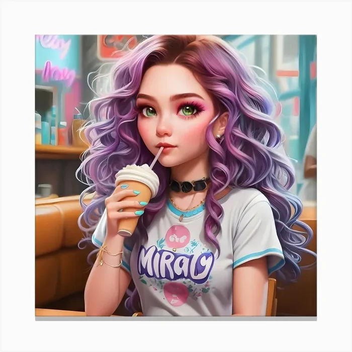 Ice Cream Girl Canvas PrintV by visualventure