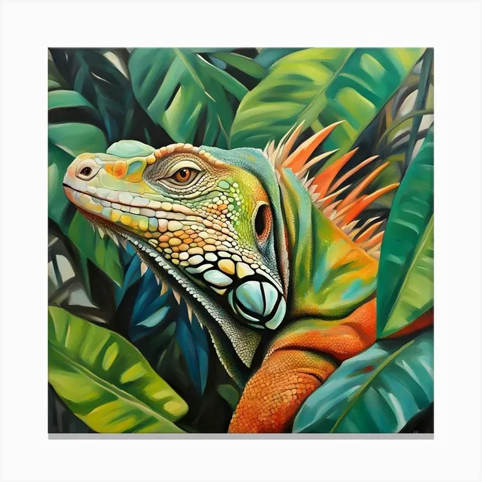 Iguana 1 Canvas Print by Hassan Rehman