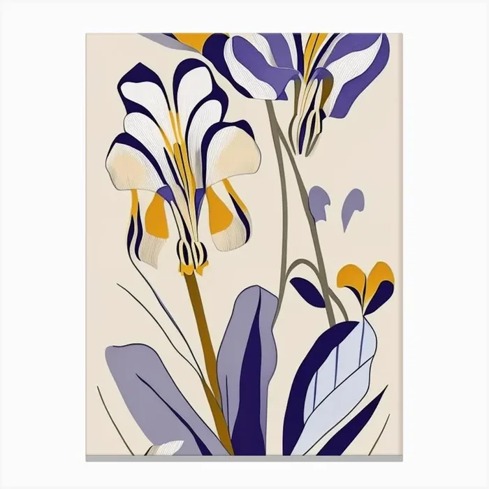 Iris Wildflower Modern Muted Colours Canvas PrintWS by Wildflower Studio