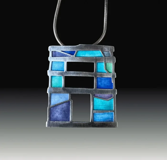 Irish Stone Barn Window Pendant – Blue