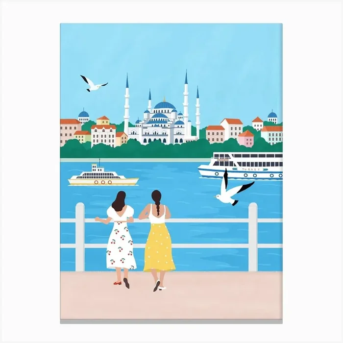 Istanbul Turkey Travel Canvas PrintJ by Jerriswen