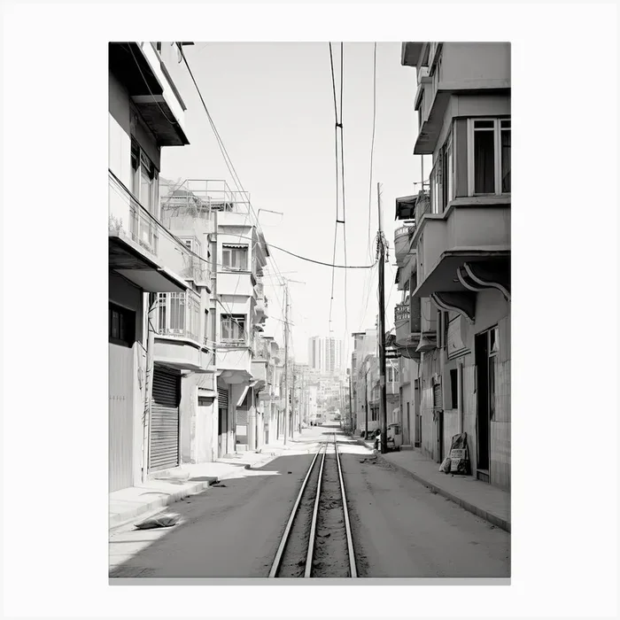 Izmir, Turkey, Photography In Black And White 1 Canvas Print by Monochrome Vistas