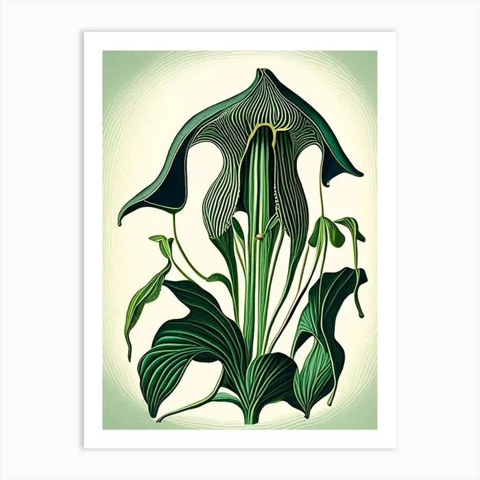 Jack In The Pulpit Wildflower Vintage Botanical 2 Art PrintWS by Wildflower Studio