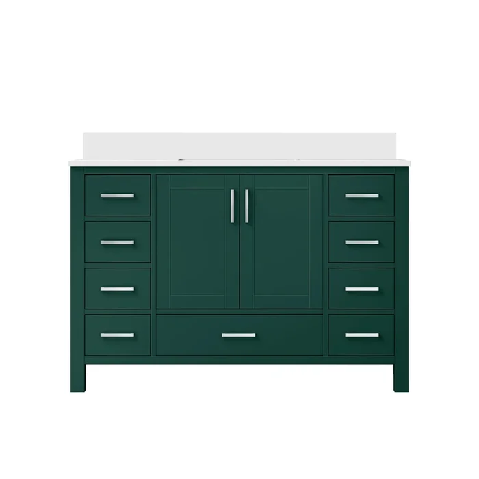 Jacques 48 in. W x 22 in. D Green Bath Vanity and Cultured Marble Top