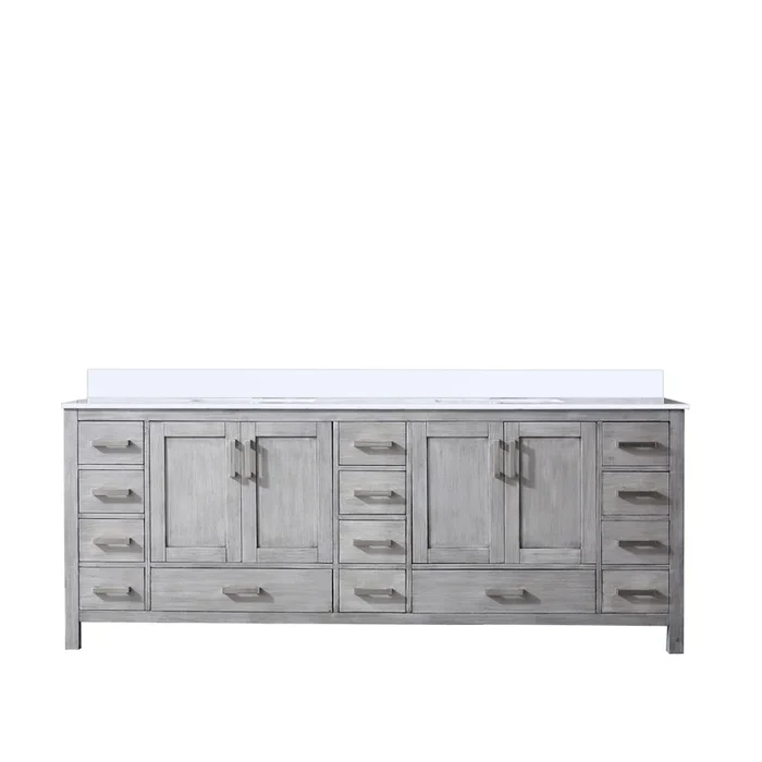 Jacques 84 in. W x 22 in. D Distressed Grey Bath Vanity