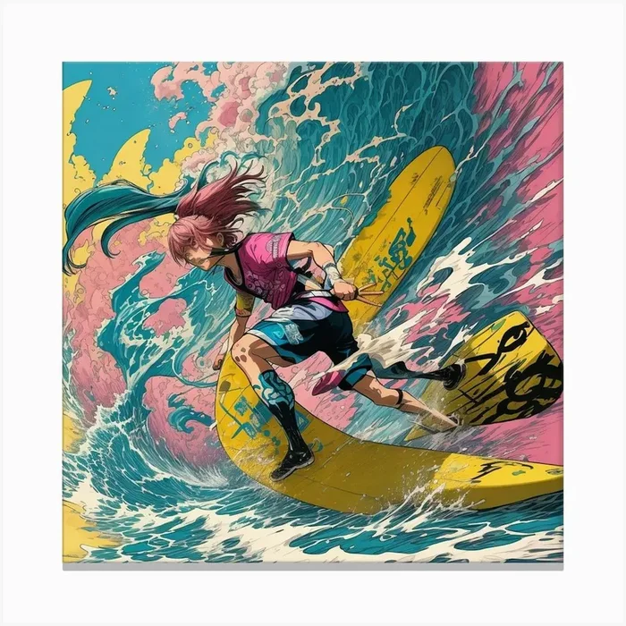 Japan Waves Canvas PrintW by WolfZZ
