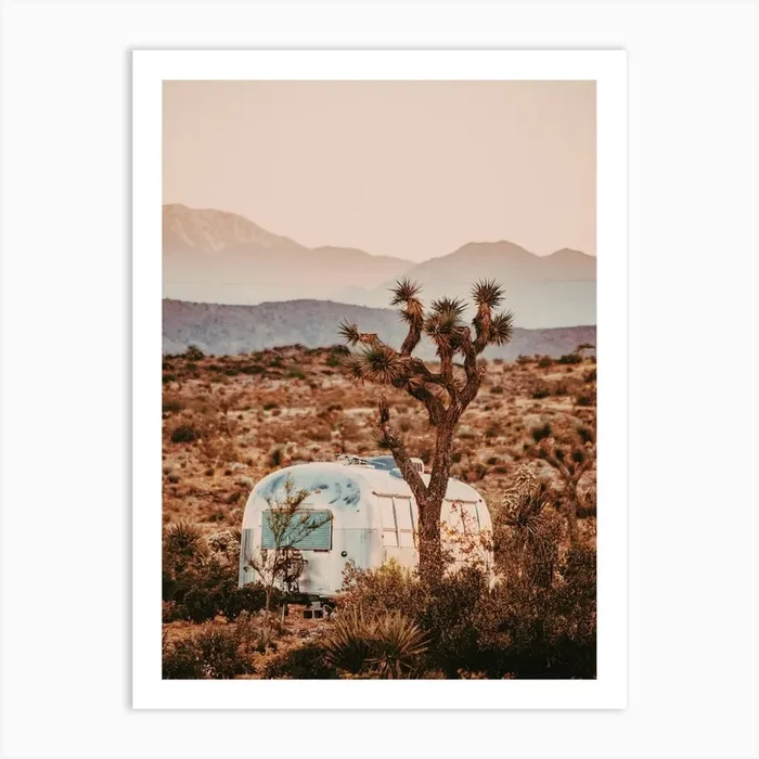 Joshua Tree Camper Art PrintGS by Golden Saguaro