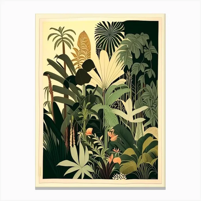 Jungle Botanical 1 Rousseau Inspired Canvas PrintJM by Jungle Mania
