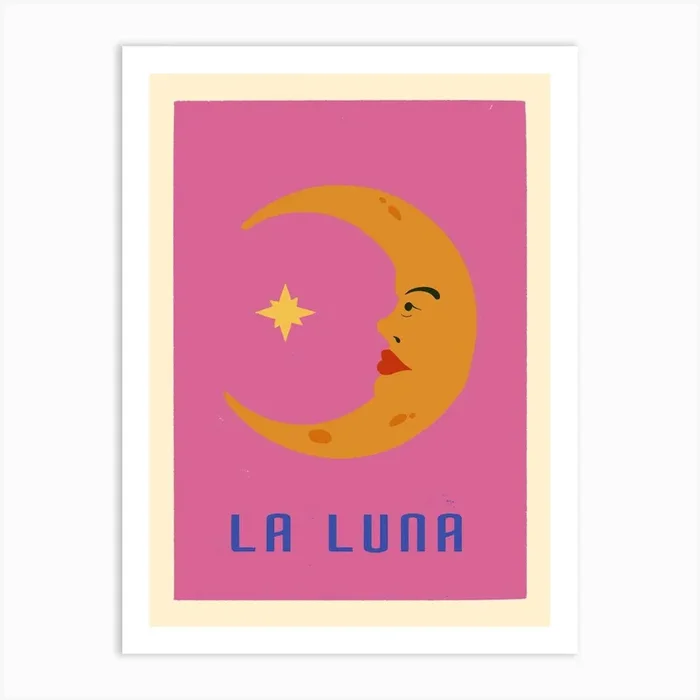 La Luna Moon print Art Print by Little Egret Design