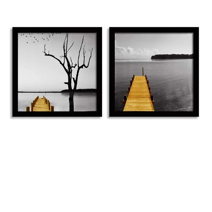 Landscape Framed Painting, Set Of 2 Prints For Wall Decor Size – 12 x 12 Inch