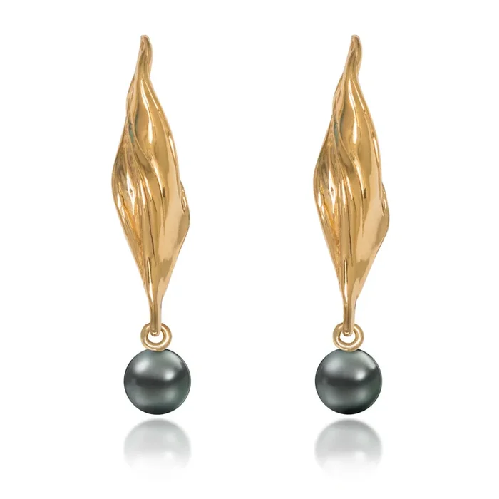 Languor of Existence Earrings – Black Pearl
