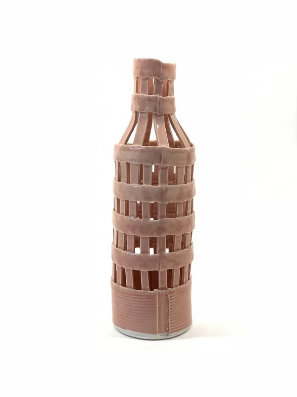 Lattice Bottle Vase in Pink