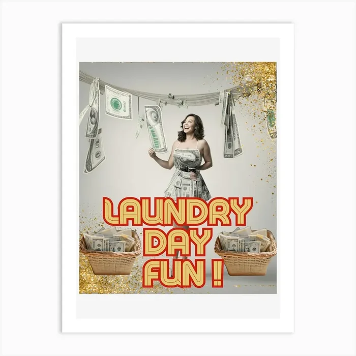 Laundry Fun Day Art PrintL by LuciaGeorge
