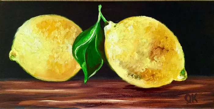 LEMONS.. Still life.#2 (2018) Oil painting by Olga Koval