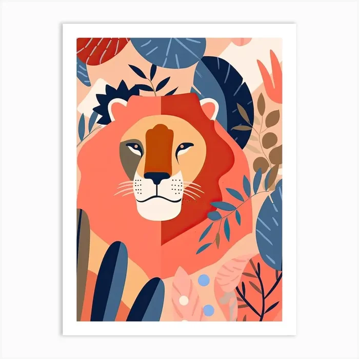 Leo Illustration Zodiac Star Sign 2 Art Print by Stellar Prints