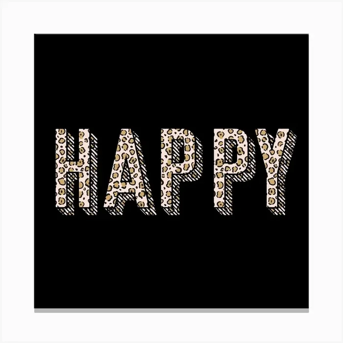 Leopard Happy Square Canvas Print by The 13 Prints