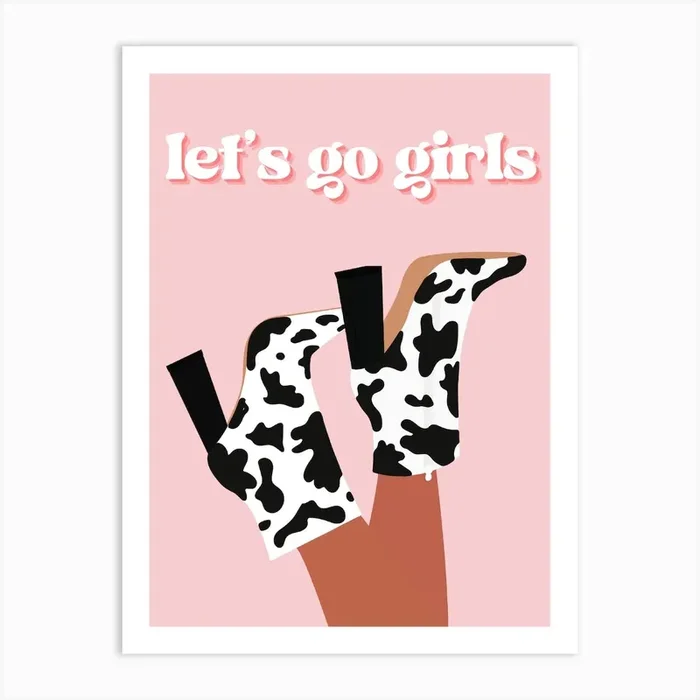 Lets Go Girls Art Print by Moo & May Studio