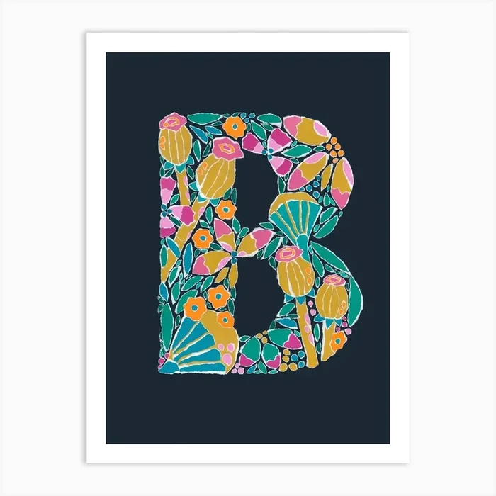 Letter B Art Print by Jessica Graham