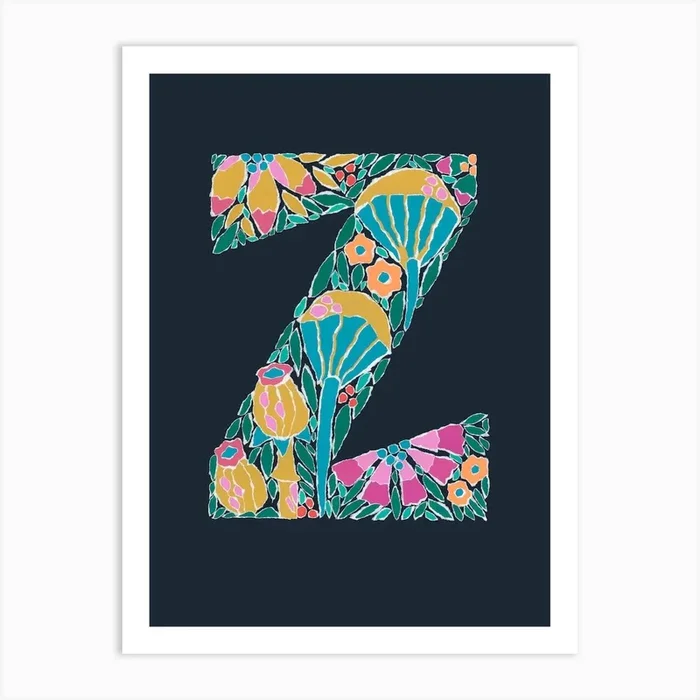 Letter Z Art Print by Jessica Graham