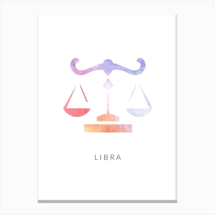 Libra Zodiac Canvas Print by Saskia Lucy