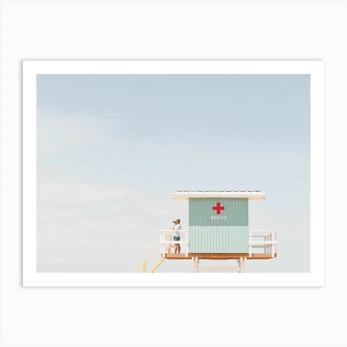 Lifeguard Tower Art PrintGS by Golden Saguaro
