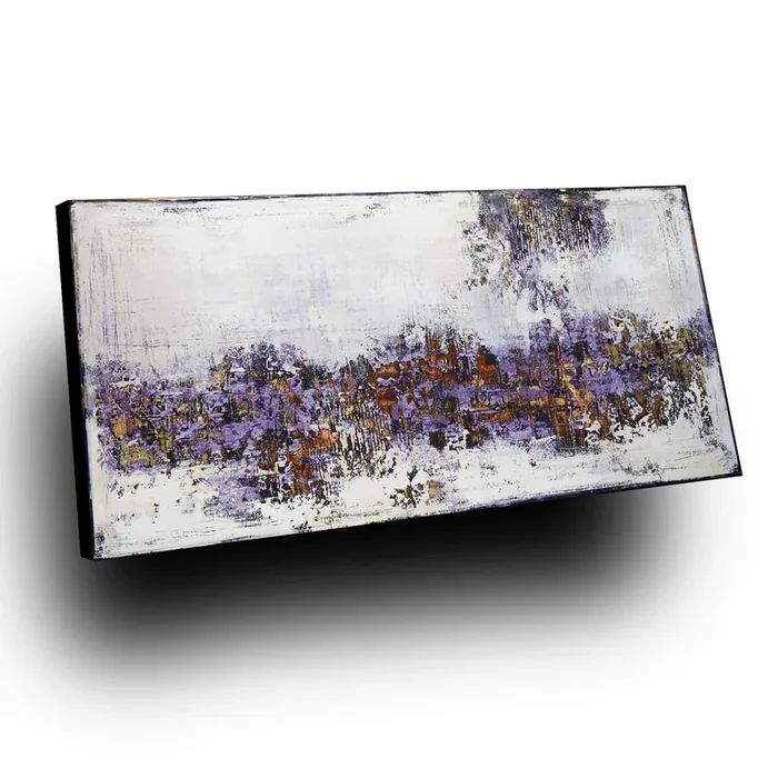 LILAC BLOSSOM * 63″ x 31.5″ * ACRYLIC PAINTING ON CANVAS * PASTEL COLORS * GOLD (2022) Acrylic painting by Inez Froehlich