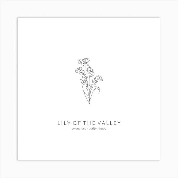 Lily Of The Valley Birth Flower Square Art Print by Saskia Lucy