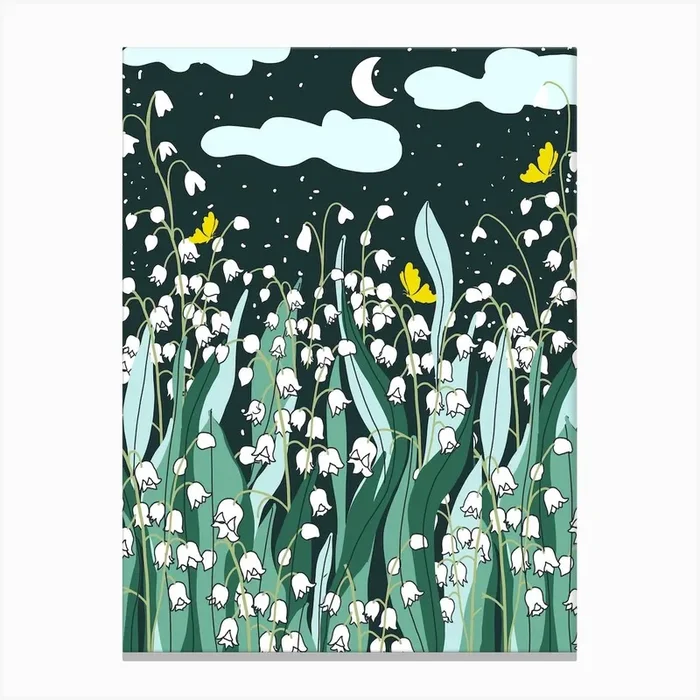 Lily Of The Valley Canvas Print by Mitalim Designs