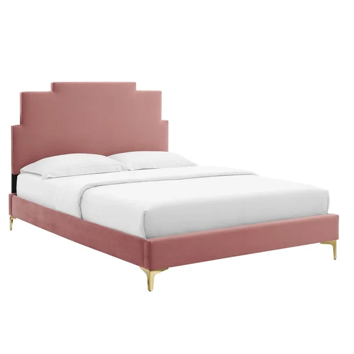 Lindsey Performance Velvet Twin Platform Bed