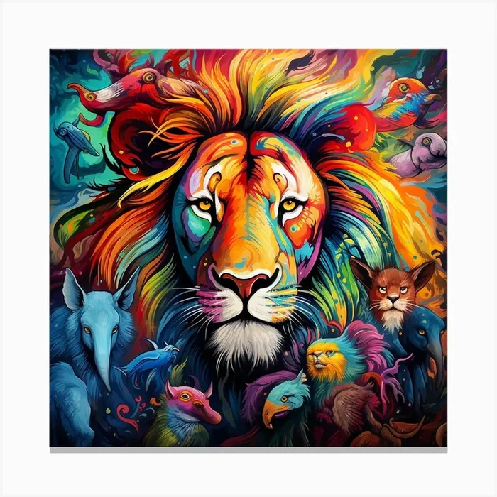 Lion Impression Canvas PrintX by xandra