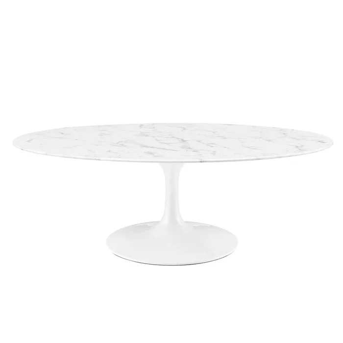 Lippa 48 ” Oval Faux Marble Coffee Table