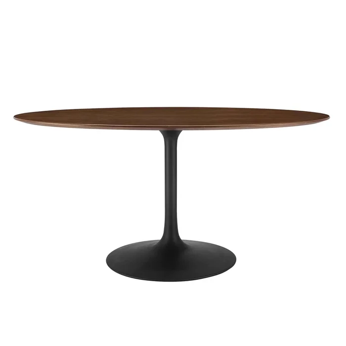 Lippa 60 ” Oval Walnut Wood Dining Table