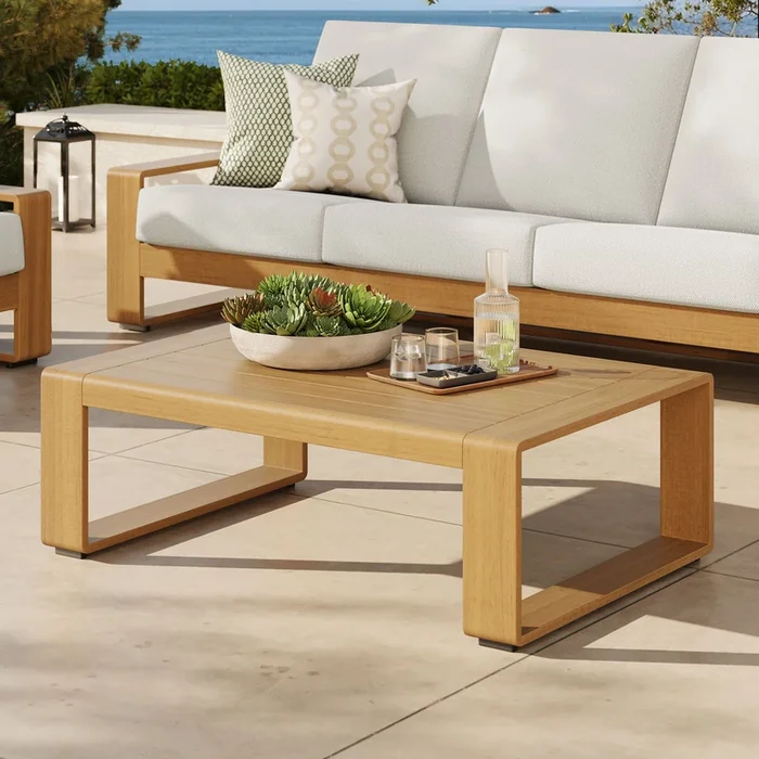 Lirienne Outdoor Patio Aluminum Faux Wood Coffee Table by Modway