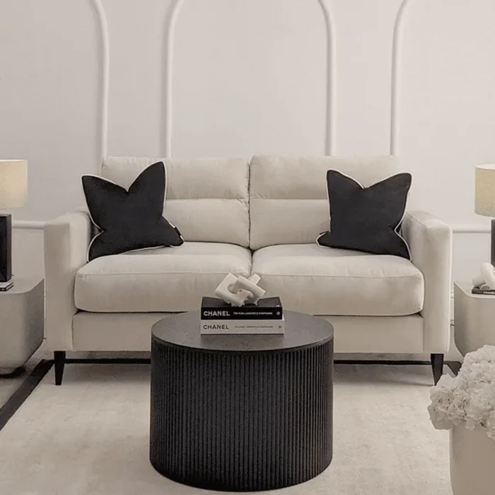 Lisbon Cream Velvet Sofa Range with Stitch Detailing