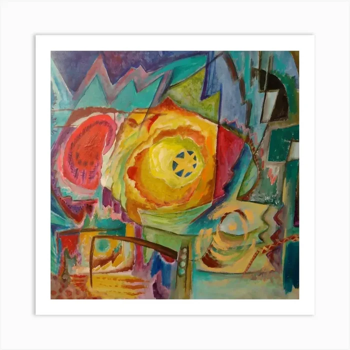 Living Room Wall Art, Abstract with Warm Colors Art PrintVE by Vibrant Expressions