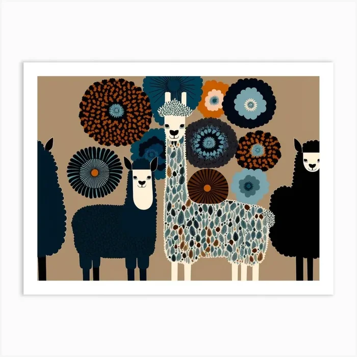 Llamas 3 Art PrintP by Petrichor