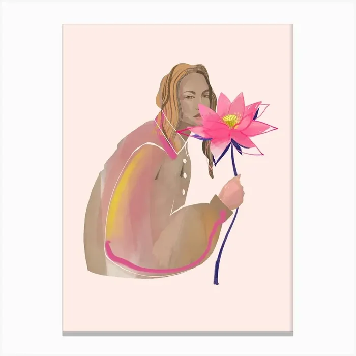 Lotus Flower Canvas Print by Raspberry Print
