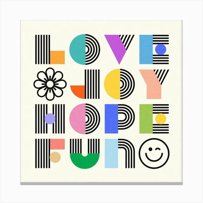 Love Hope Joy Fun Canvas Print by Wink & Wonder
