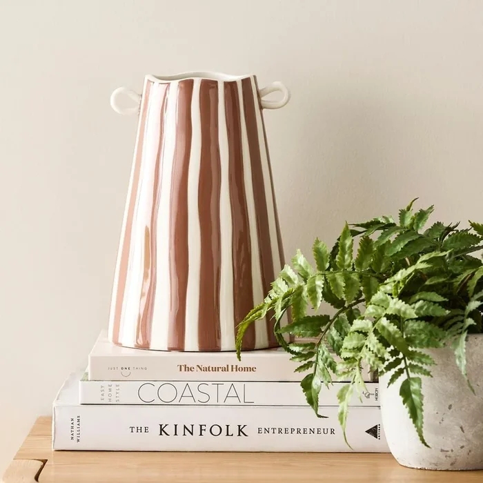 Lyon Rust Stripe Vase