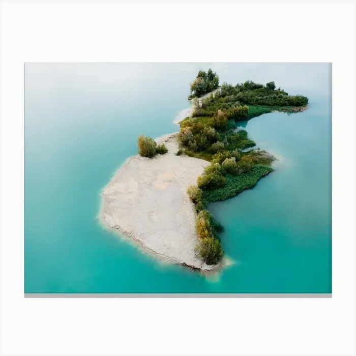 Magical Island In A Calm Lake Canvas Print by Michael Schauer