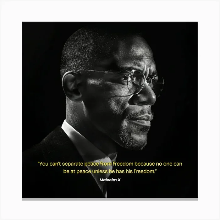 Malcolm X Quote Canvas PrintRF by Ryan Fortune