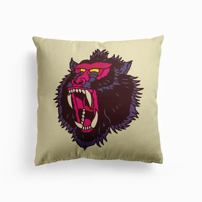 Mandrill Canvas Cushion by Nick Cocozza