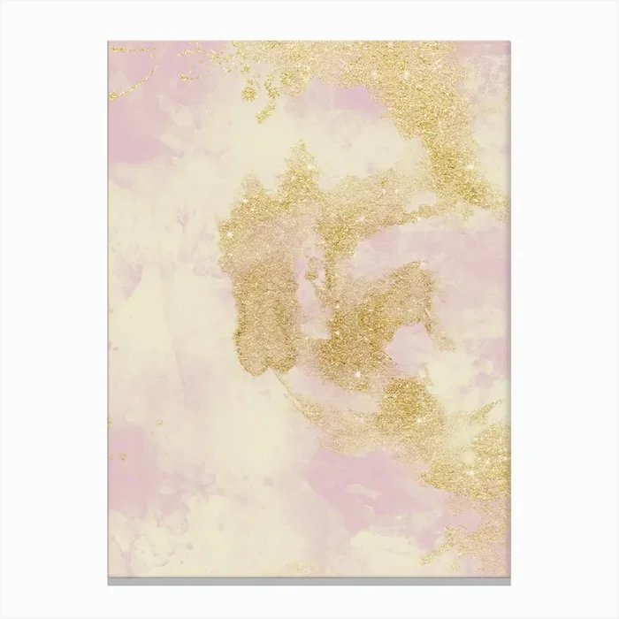 Marble Glitter Shadow Canvas Print by Shady Prints