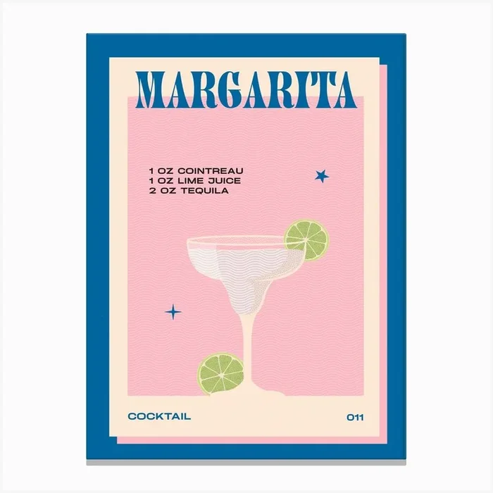Margarita Cocktail Canvas Print by Proper Good Prints