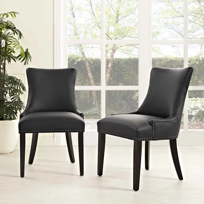 Marquis Dining Chair Faux Leather Set of 2 by Modway